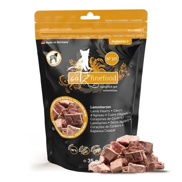 Натуральні ласощі для котів Catz Finefood Purrrrly No.107 з Серцями Ягняти 35 г 48236 фото
