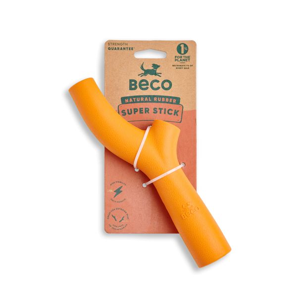 Іграшка з отвором для ласощів для собак Beco Pets Super Stick Помаранчевий 31351 фото