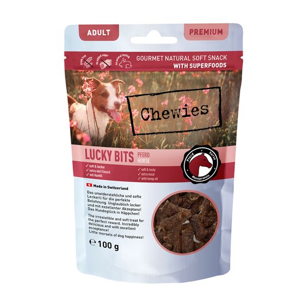 Натуральные лакомства из Конины Chewies Lucky Bits для взрослых и пожилых собак 100 г 32173 фото