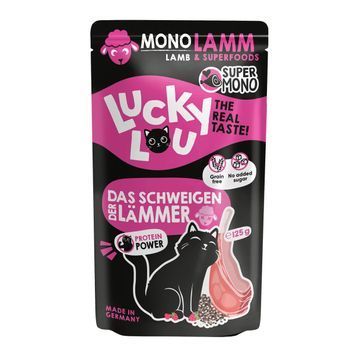 Натуральний вологий корм для котів Lucky Lou SuperMono з Ягням 125 г 48308 фото