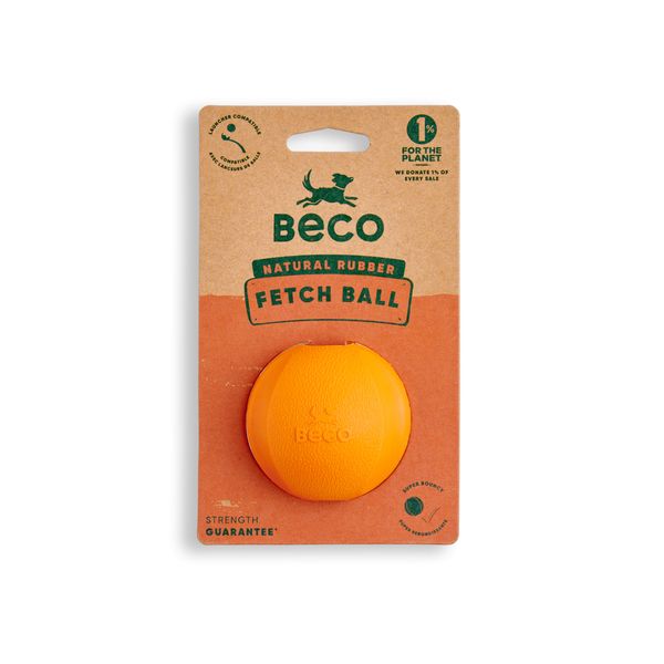 Іграшка м'ячик з отвором для ласощів для собак Beco Pets Fetch Ball Помаранчевий 31353 фото