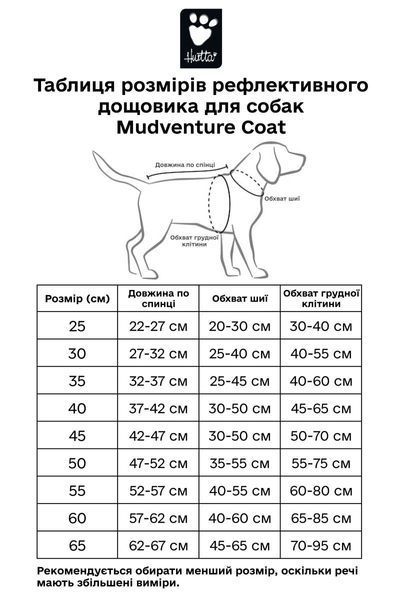 Рефлекторний дощовик для собак Hurtta Mudventure Reflective Coat 45 Жовтий 31406 фото