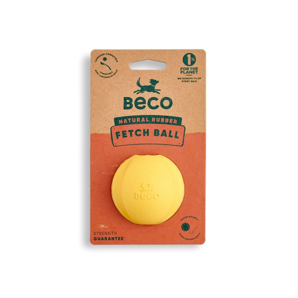 Игрушка мячик с отверстием для вкусняшек для собак Beco Pets Fetch Ball Желтый 31354 фото