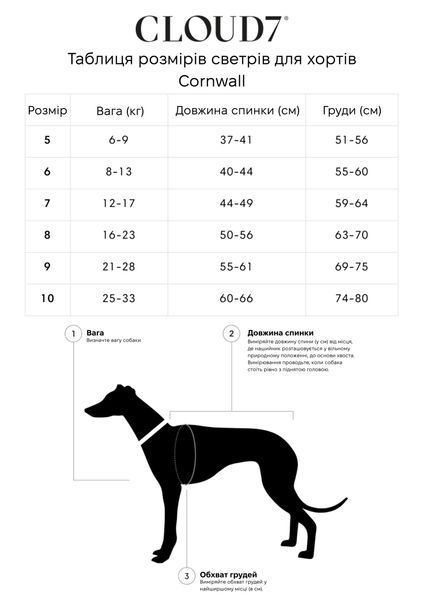 Комбінезон для грейхаундів та інших хортів Cloud7 Cornwall Greyhound Зелений 10 45958 фото