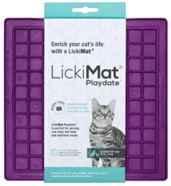 Лизательный коврик антистресс для котов LickiMat Playdate Purple Cat, мягкая основа 27786 фото