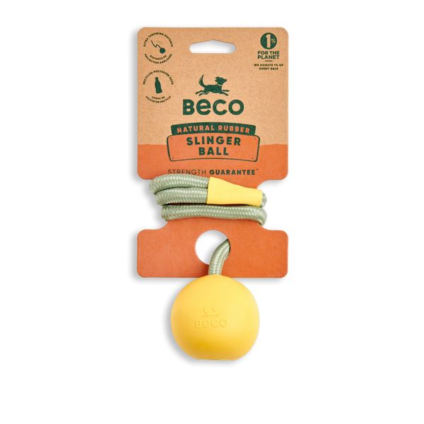 Игрушка мячик на канате для собак Beco Pets Slinger Ball Желтый 31356 фото