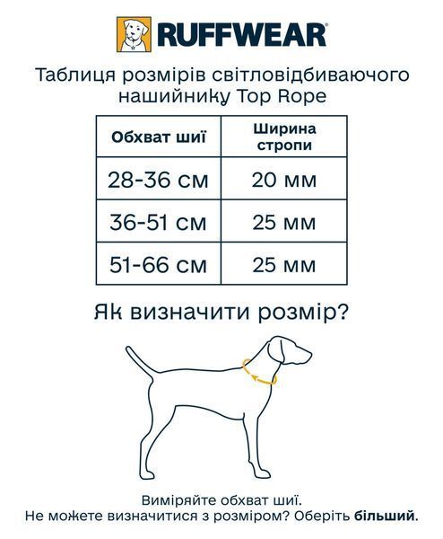 Посилений нашийник для собак зі світловідбивачем Ruffwear Top Rope&trade; 36-51 см Зелений 41865 фото