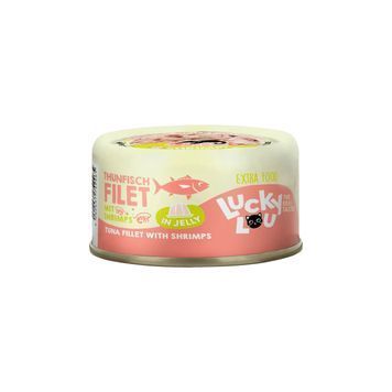 Натуральний вологий корм для котів Lucky Lou Extra Food з Тунцем та Креветками в Желе 70 г 48253 фото