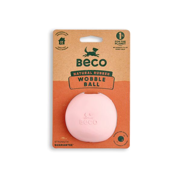 Игрушка мячик с отверстием для вкусняшек для собак Beco Pets Wobble Ball Розовый 31360 фото