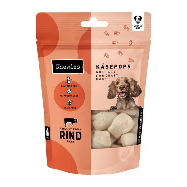 Сирні хрусткі сушені кубики для собак Chewies KasePops Яловичина 35 г 40201 фото
