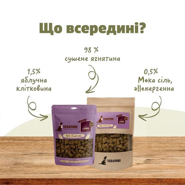 М&rsquo;які ласощі для собак Escapure Hupferl Softies 98% Ягня 1 кг 49541 фото