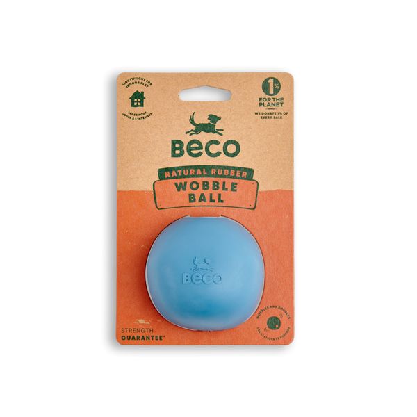 Игрушка мячик с отверстием для вкусняшек для собак Beco Pets Wobble Ball Голубой 31361 фото