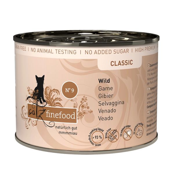 Влажный корм для котов Catz finefood No.09 Wild с дичью 200 г 32398 фото