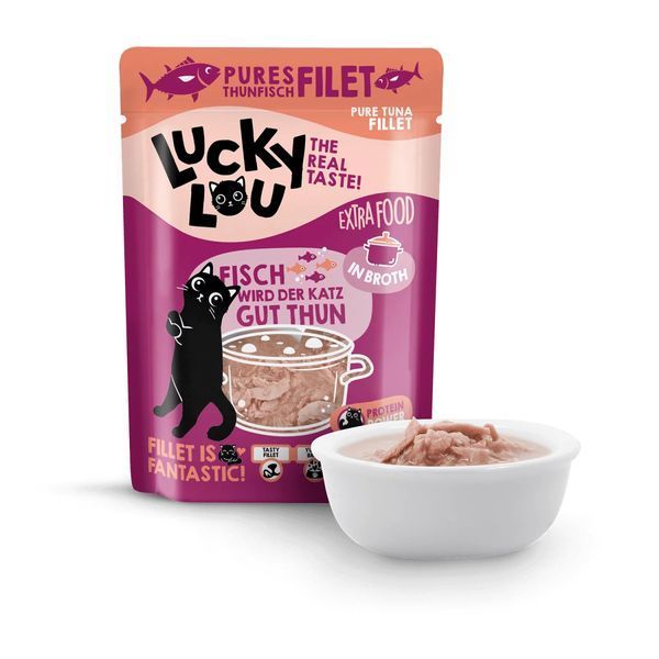 Натуральний вологий корм для котів Lucky Lou Extra Food з Філе Тунця в Бульйоні 70 г 48264 фото