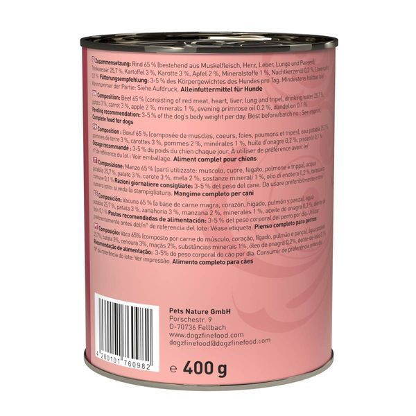 Влажный корм для собак Dogz Finefood No.02 говядина 400 г 32184 фото