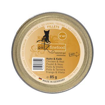 Натуральний вологий корм для котів Catz Finefood Fillets No.407 з Куркою та Телятиною 85 г 48200 фото