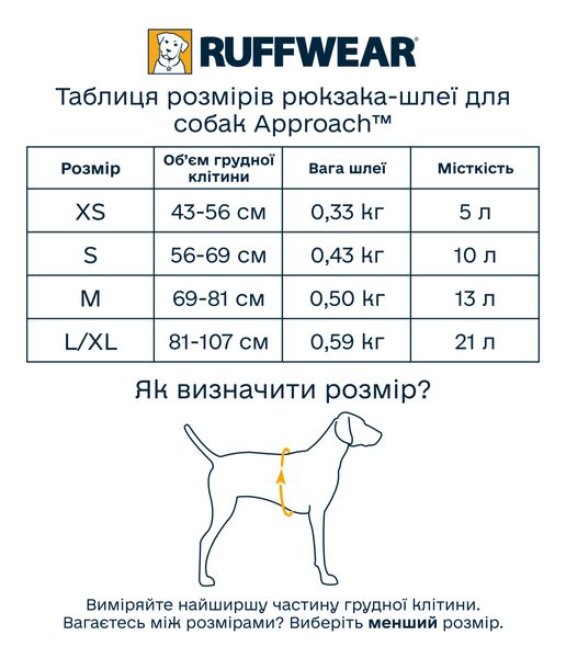 Шлейка-рюкзак для собак Ruffwear Approach™ XS Синій 30969 фото