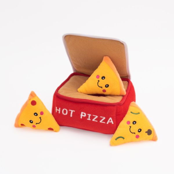 Мягкая игрушка для собак коробка для пиццы ZippyPaws Zippy Burrow Pizza Box с пищалкой 28477 фото