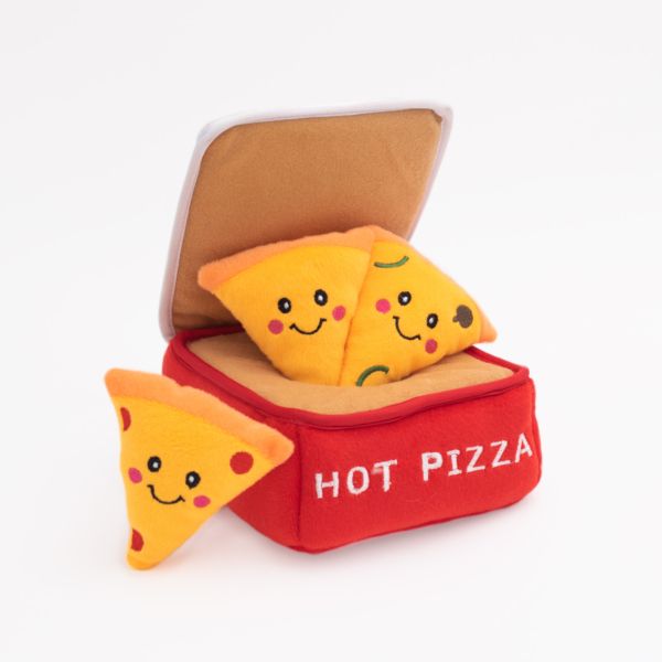 М'яка іграшка для собак коробка для піци ZippyPaws Zippy Burrow Pizza Box з пищалкою 28477 фото