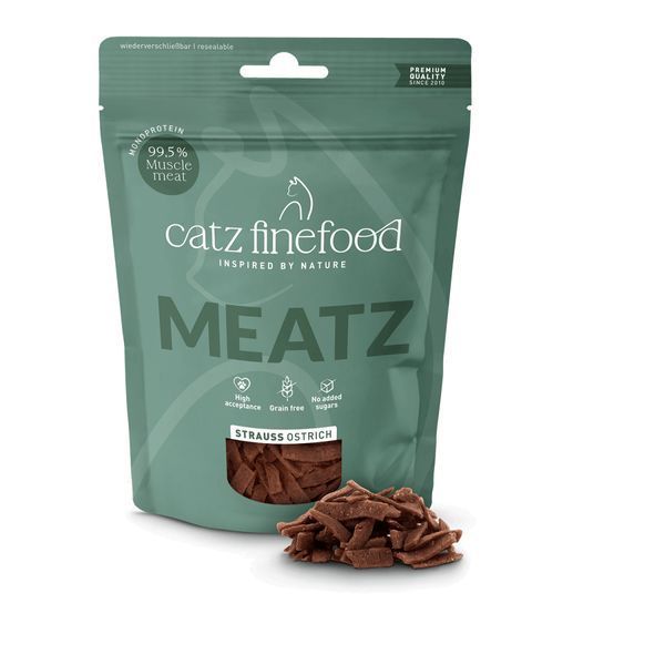 Натуральні ласощі для котів Catz Finefood Meatz No.17 зі Страусом 45 г 48229 фото