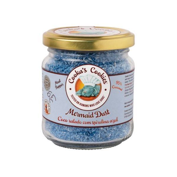 Натуральный топпер (витаминная и вкусовая добавка) для собак Cooka's Cookies Mermaid Dust Кокос с голубой спирулиной 65 г 40221 фото