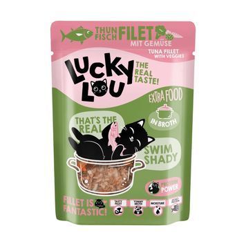 Натуральний вологий корм для котів Lucky Lou Extra Food з Тунцем та Овочами в Бульйоні 70 г 48272 фото