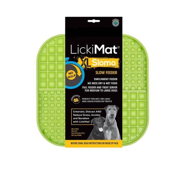 Лизальний килимок антистрес для собак LickiMat Slomo XL Green, з функцією слоуфідера 30336 фото