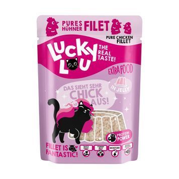 Натуральний вологий корм для котів Lucky Lou Extra Food з Курячим Філе в Желе 70 г 48274 фото