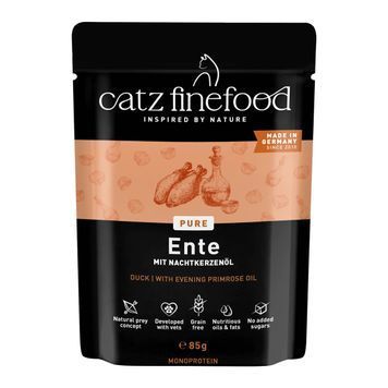 Натуральний вологий корм для котів Catz Finefood PURE з Качкою 85 г 48207 фото