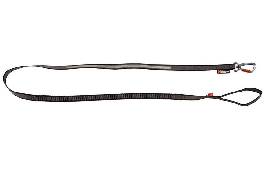 Повідець для собак Touring bungee leash Non-stop dogwear Чорний/Сірий 1,2 м/23 мм 41404 фото