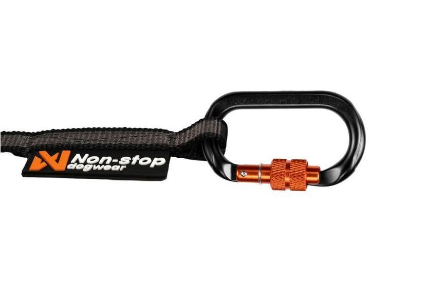 Повідець для собак Touring bungee leash Non-stop dogwear Чорний/Сірий 1,2 м/23 мм 41404 фото