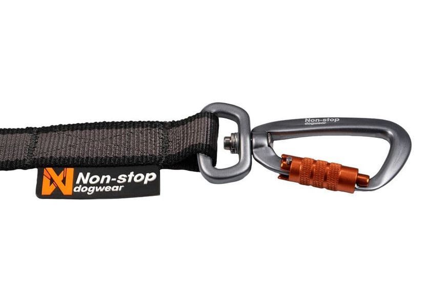 Повідець для собак Touring bungee leash Non-stop dogwear Чорний/Сірий 1,2 м/23 мм 41404 фото