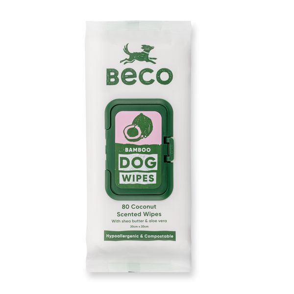 Влажные салфетки биоразлагаемые бамбуковые Beco Pets с запахом кокоса 80 шт. 31365 фото