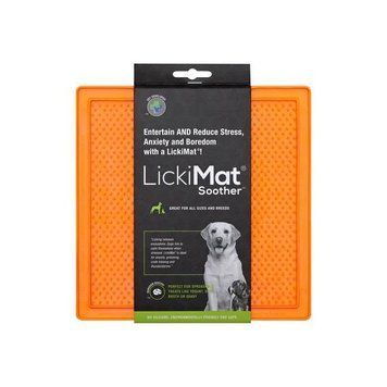 Лизальний килимок антистрес для собак LickiMat Soother Orange мʼяка основа 27719 фото