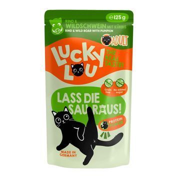Натуральний вологий корм для котів Lucky Lou Lifestage Adult з Яловичиною та Диким Кабаном 125 г 48280 фото