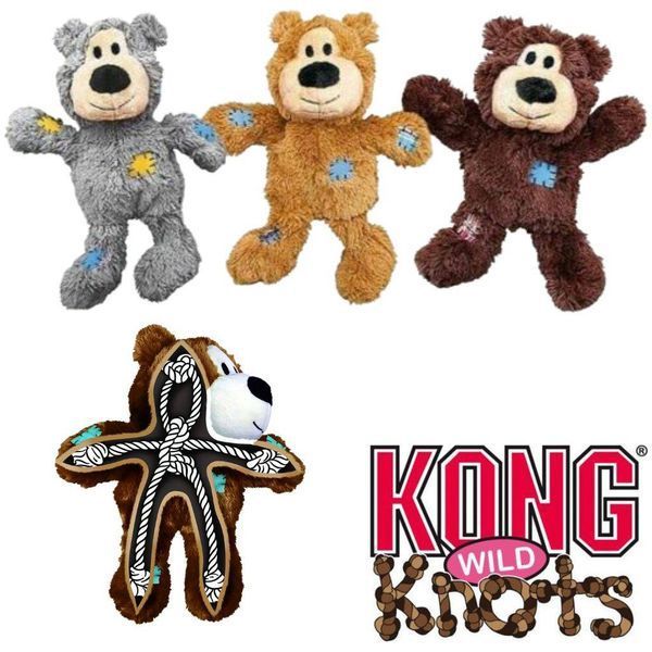 Іграшка для собак Kong Wild Knots Bears XS Сірий 41658 фото