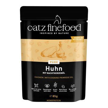 Натуральний вологий корм для котів Catz Finefood PURE з Куркою 85 г 48211 фото