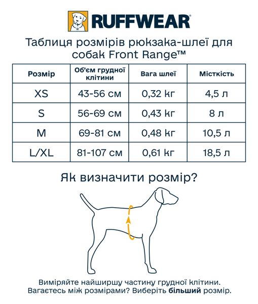 Шлейка-рюкзак для собаки Ruffwear Front Range™ XS Серый 30977 фото