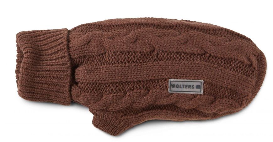 Вязаный свитер для собаки Wolters Cable Knit с узором коса 50 см Коричневый 29620 фото