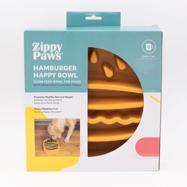 Миска слоуфидер гамбургер для медленного кормления ZippyPaws Happy Bowls Hamburger 28513 фото