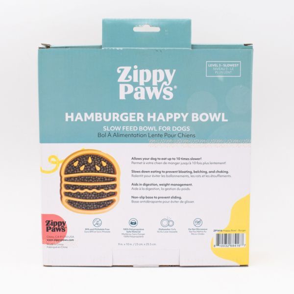 Миска слоуфидер гамбургер для медленного кормления ZippyPaws Happy Bowls Hamburger 28513 фото