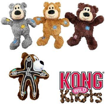Іграшка для собак Kong Wild Knots Bears M/L Сірий 41662 фото