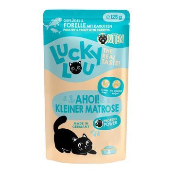 Натуральний вологий корм для кошенят Lucky Lou Lifestage Kitten з Птицею та Фореллю 125 г 48299 фото