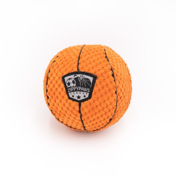 М'яка іграшка для собак баскетбольний м'яч ZippyPaws SportsBallz Basketball з пищалкою 28493 фото