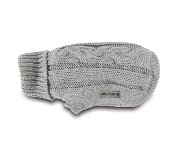 Вязаный свитер для собаки Wolters Cable Knit с узором коса 50 см Серебристый 29623 фото