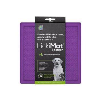 Лизальний килимок антистрес для собак LickiMat Soother Purple мʼяка основа 27721 фото