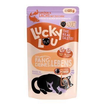 Натуральний вологий корм для котів Lucky Lou Lifestage Adult з Птицею та Лососем 125 г 48287 фото