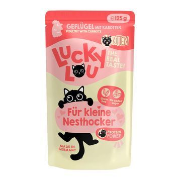 Натуральний вологий корм для кошенят Lucky Lou Lifestage Kitten з Птицею 125 г 48288 фото