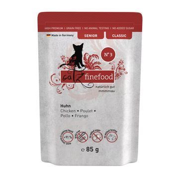Натуральний вологий корм для літніх котів Catz Finefood Senior No.03 з Куркою 85 г 48219 фото