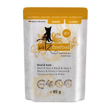 Натуральний вологий корм для літніх котів Catz Finefood Senior No.07 з Яловичиною та Телятиною 85 г 48221 фото